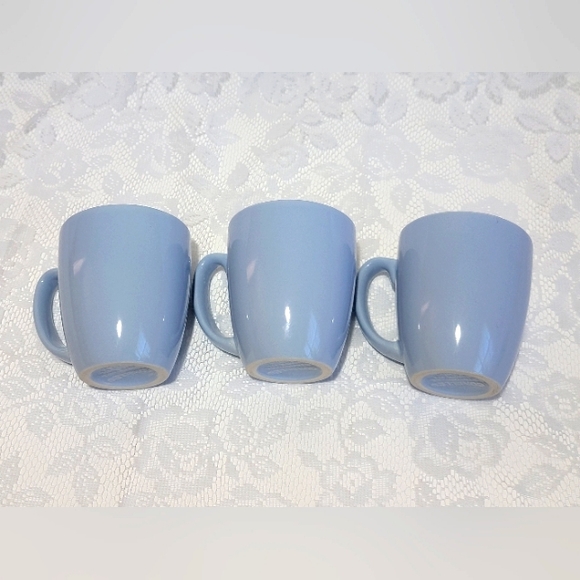 Vintage Three Corelle Light Periwinkle Country Blue Stoneware Coffee Mug Tea Cup - Picture 11 of 17